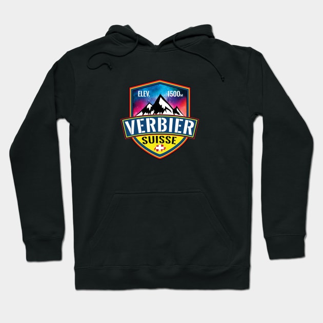 Skiing Verbier Switzerland Suisse Hoodie by heybert00